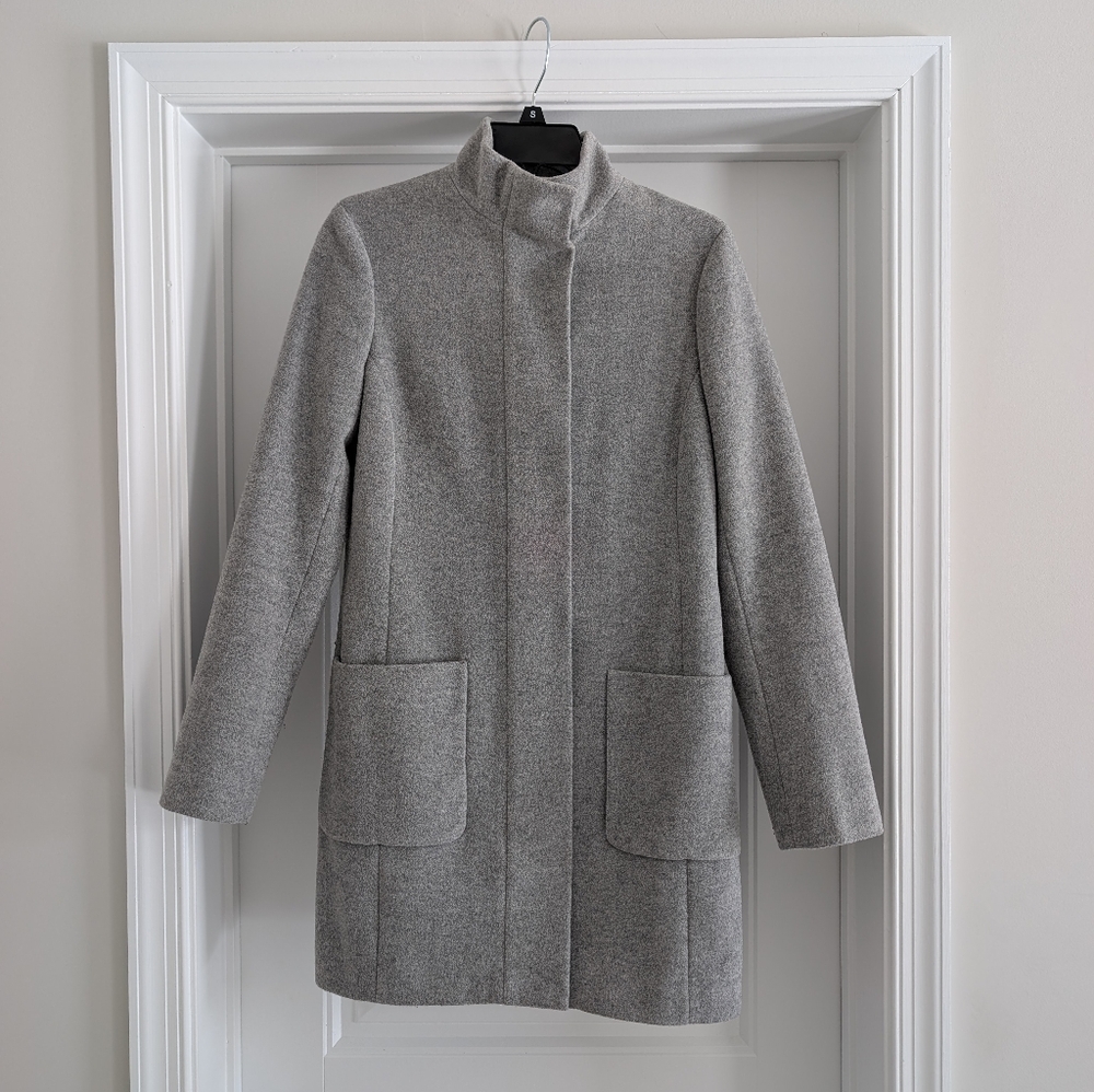 Hobbs | British Grey Wool Coat With Pockets - Size 2